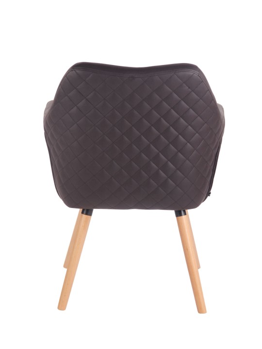 Jedálenská stolička Gent umelá koža natura, tmavohnedá