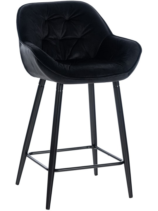 Barová stolička Gibson velvet, čierna Barová stolička Gibson velvet, čierna