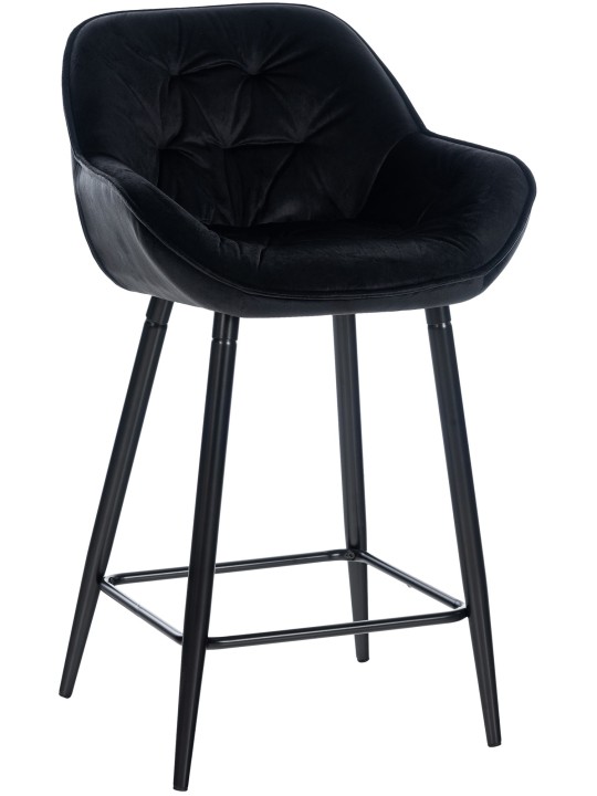 Barová stolička Gibson 76 velvet, čierna