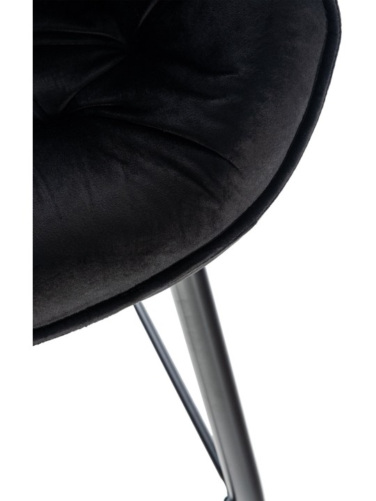 Barová stolička Gibson 76 velvet, čierna