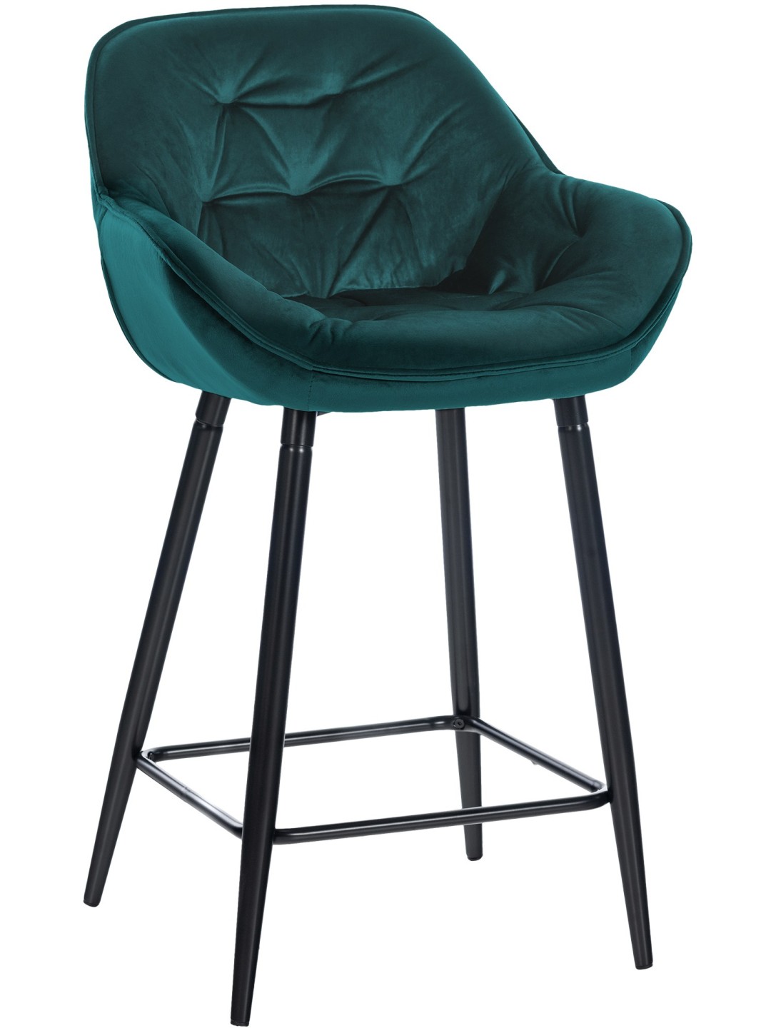 Barová stolička Gibson 76 velvet, tmavozelená