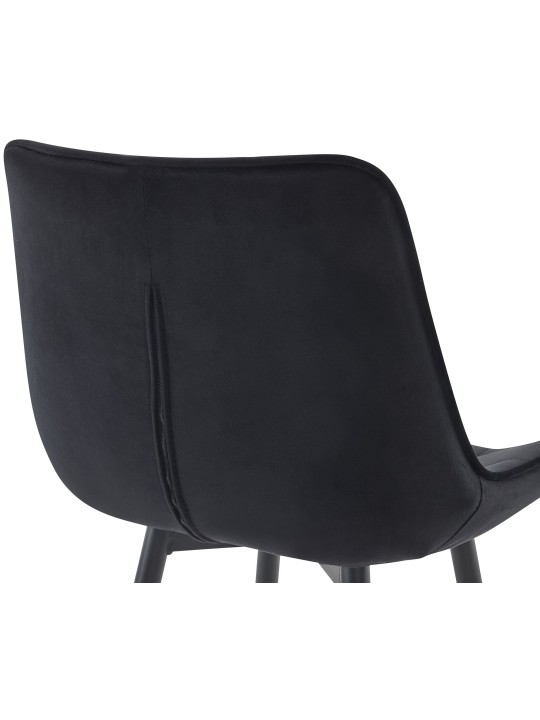 Barová stolička Dartford velvet, čierna