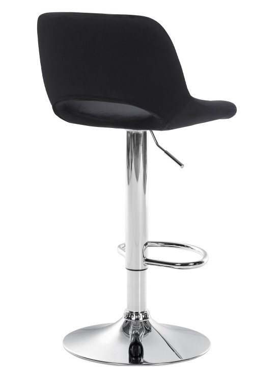Barová stolička Camden velvet chrome, čierna