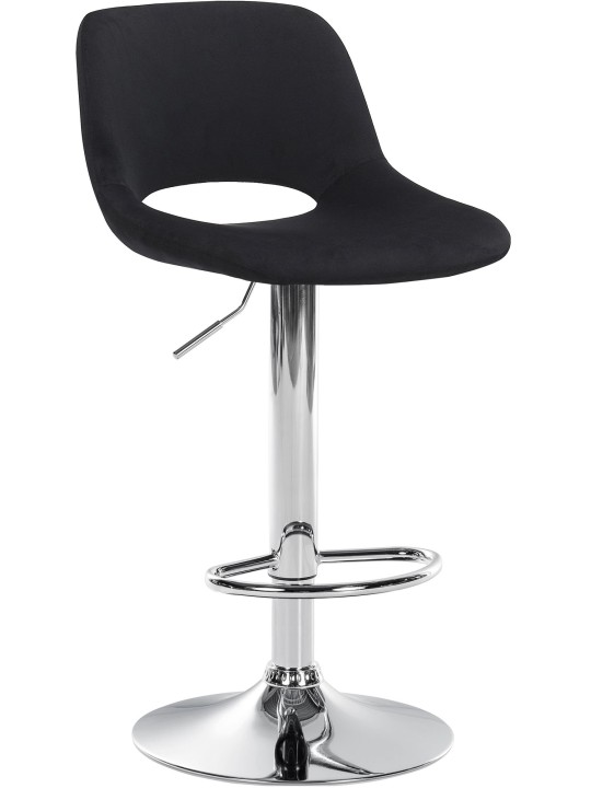 Barová stolička Camden velvet chrome, čierna