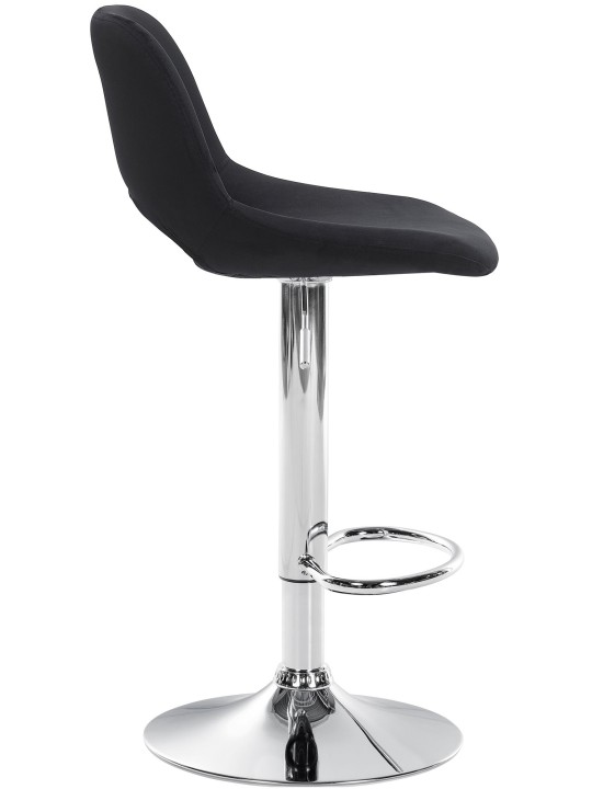 Barová stolička Camden velvet chrome, čierna