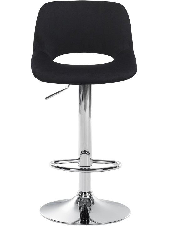 Barová stolička Camden velvet chrome, čierna