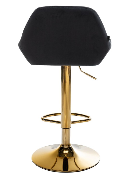 Barová stolička Braga Gold Velvet, čierna