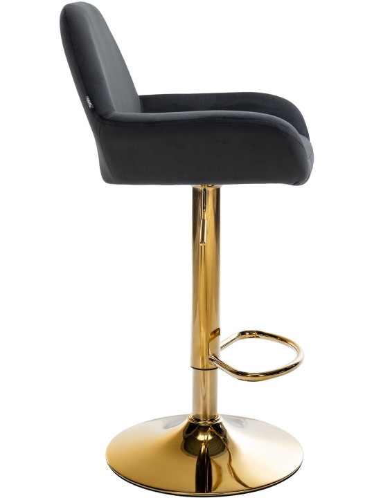 Barová stolička Braga Gold Velvet, čierna