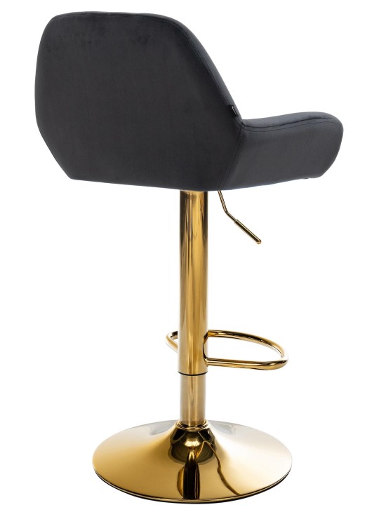 Barová stolička Braga Gold Velvet, čierna