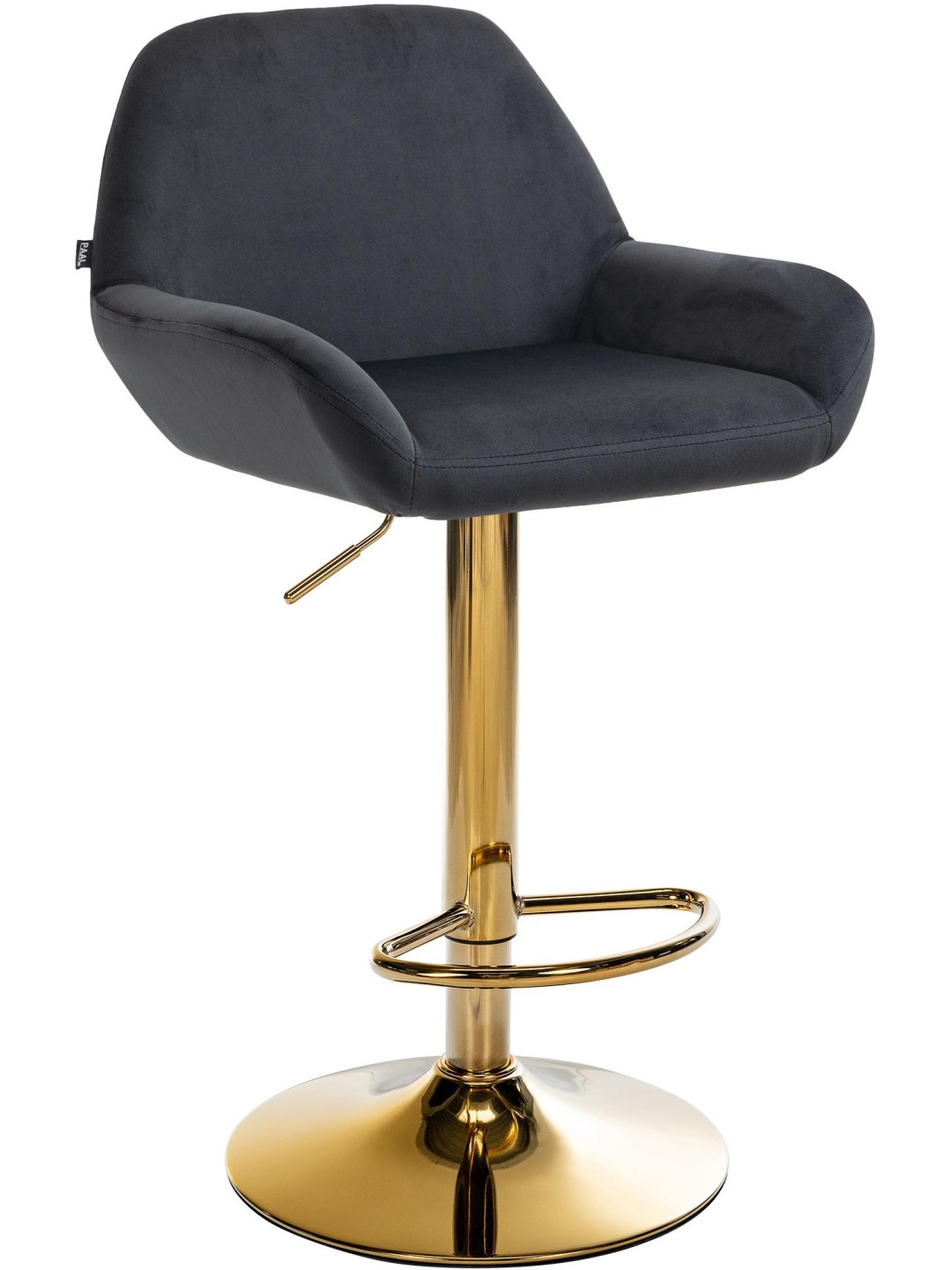 Barová stolička Braga Gold Velvet, čierna