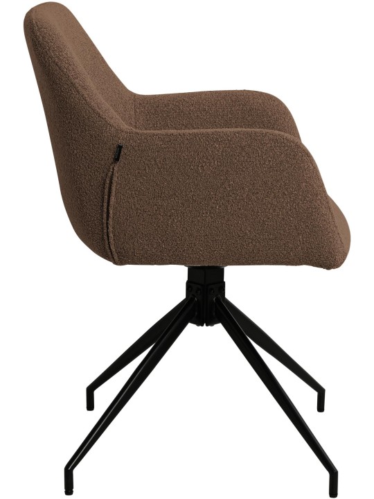 Jedálenská stolička Merlinda látka Teddy, hnedá