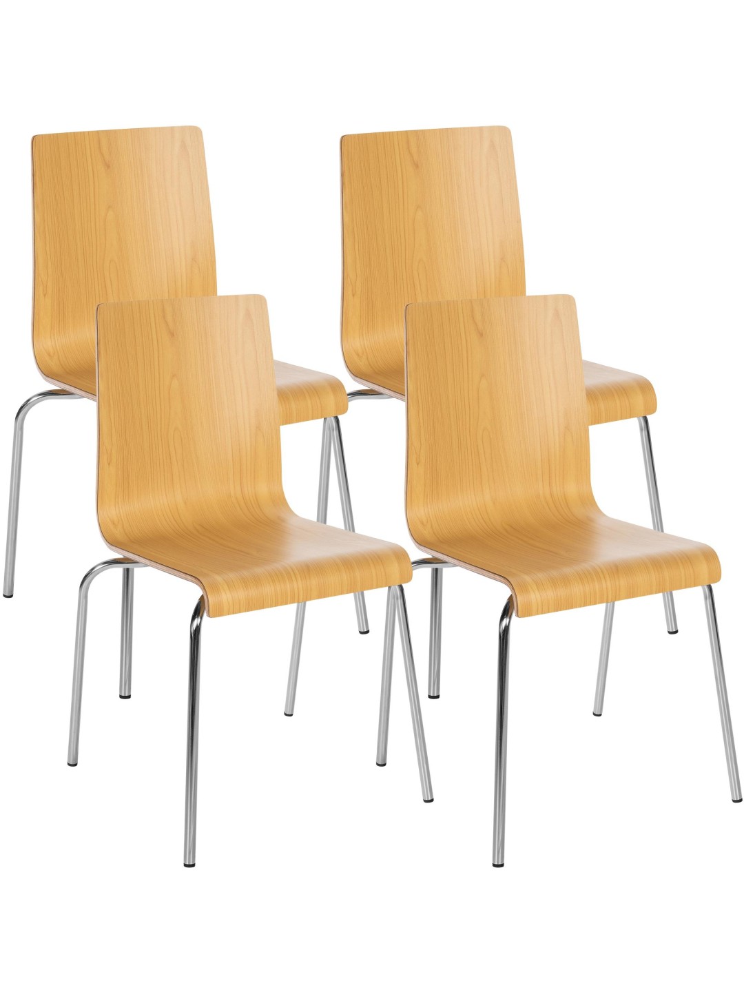 Sada 4 návštevníckych stoličiek Gahanna, prírodná