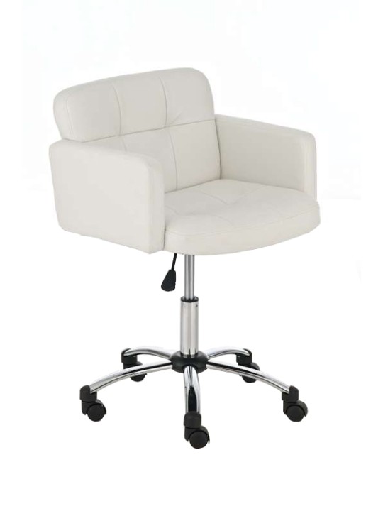 Pracovná stolička z umelej kože Los Angeles, biela