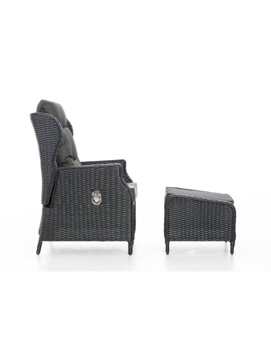 Kreslo Breno vr. podnožka antracit, čierna