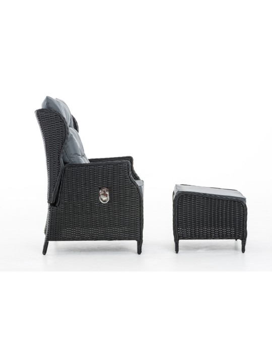 Kreslo Breno vr. podnožka železo šedá, čierna