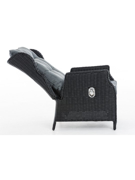 Kreslo Breno vr. podnožka železo šedá, čierna