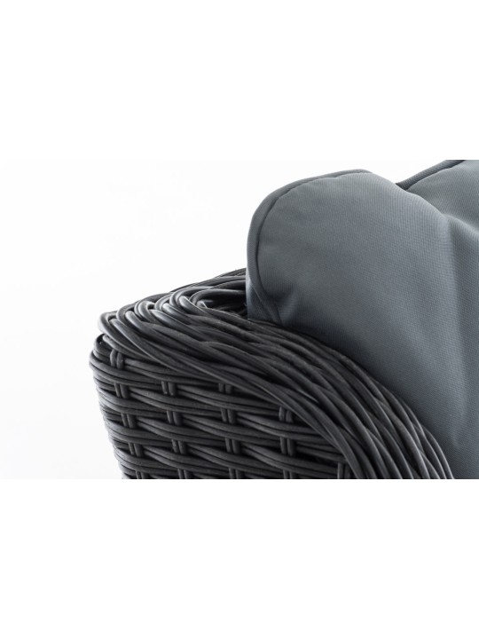 Kreslo Breno vr. podnožka železo šedá, čierna