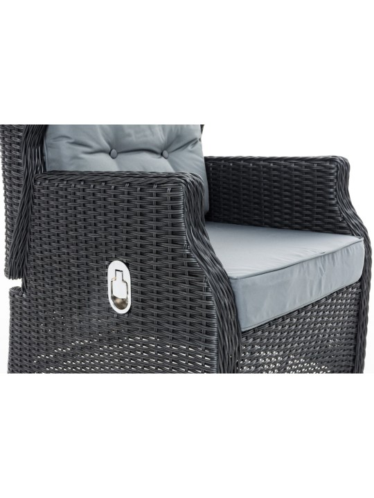 Kreslo Breno vr. podnožka železo šedá, čierna