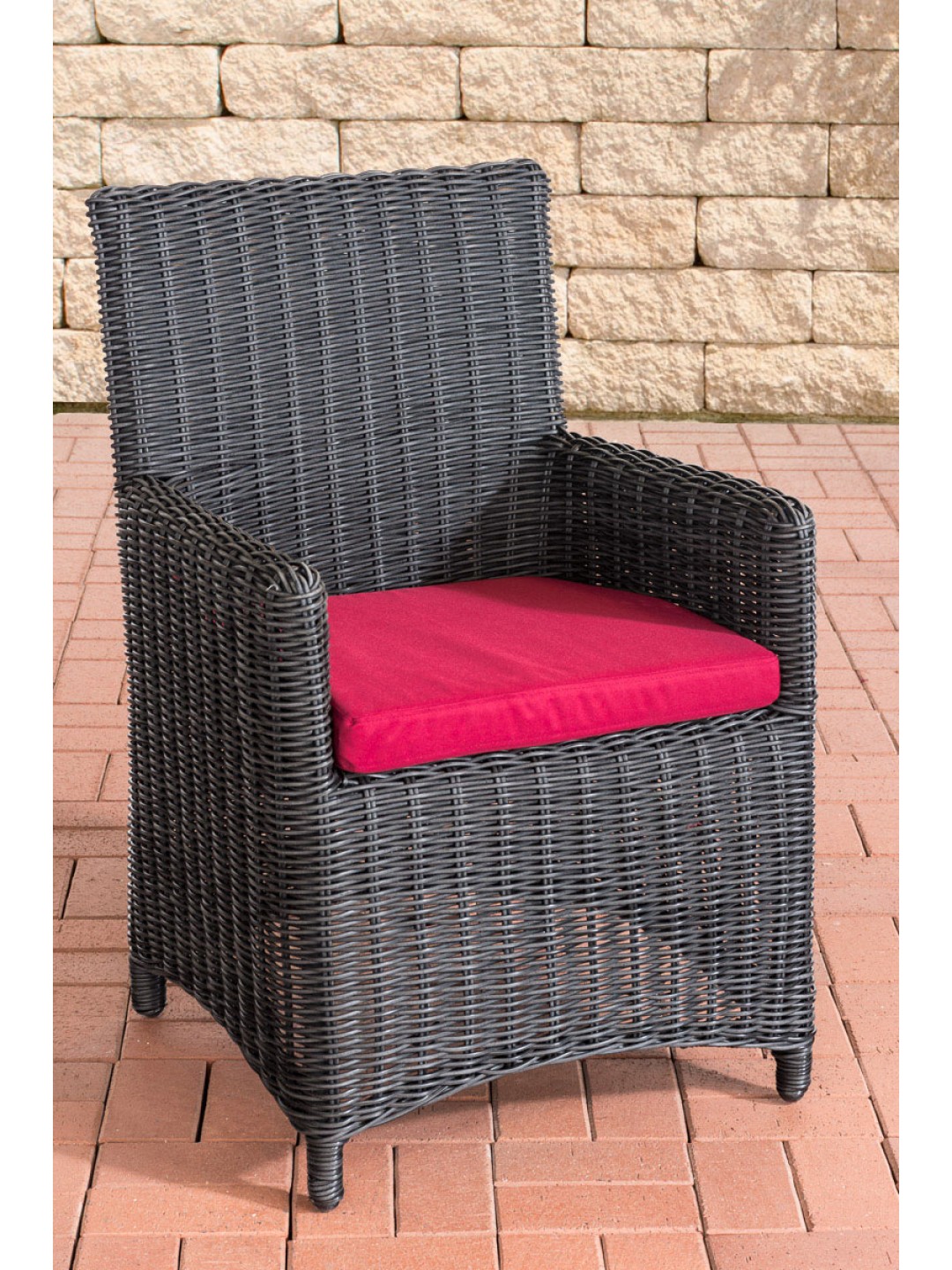 Stolička Fontana / Sankt Marlo Ruby Red 5mm, čierna