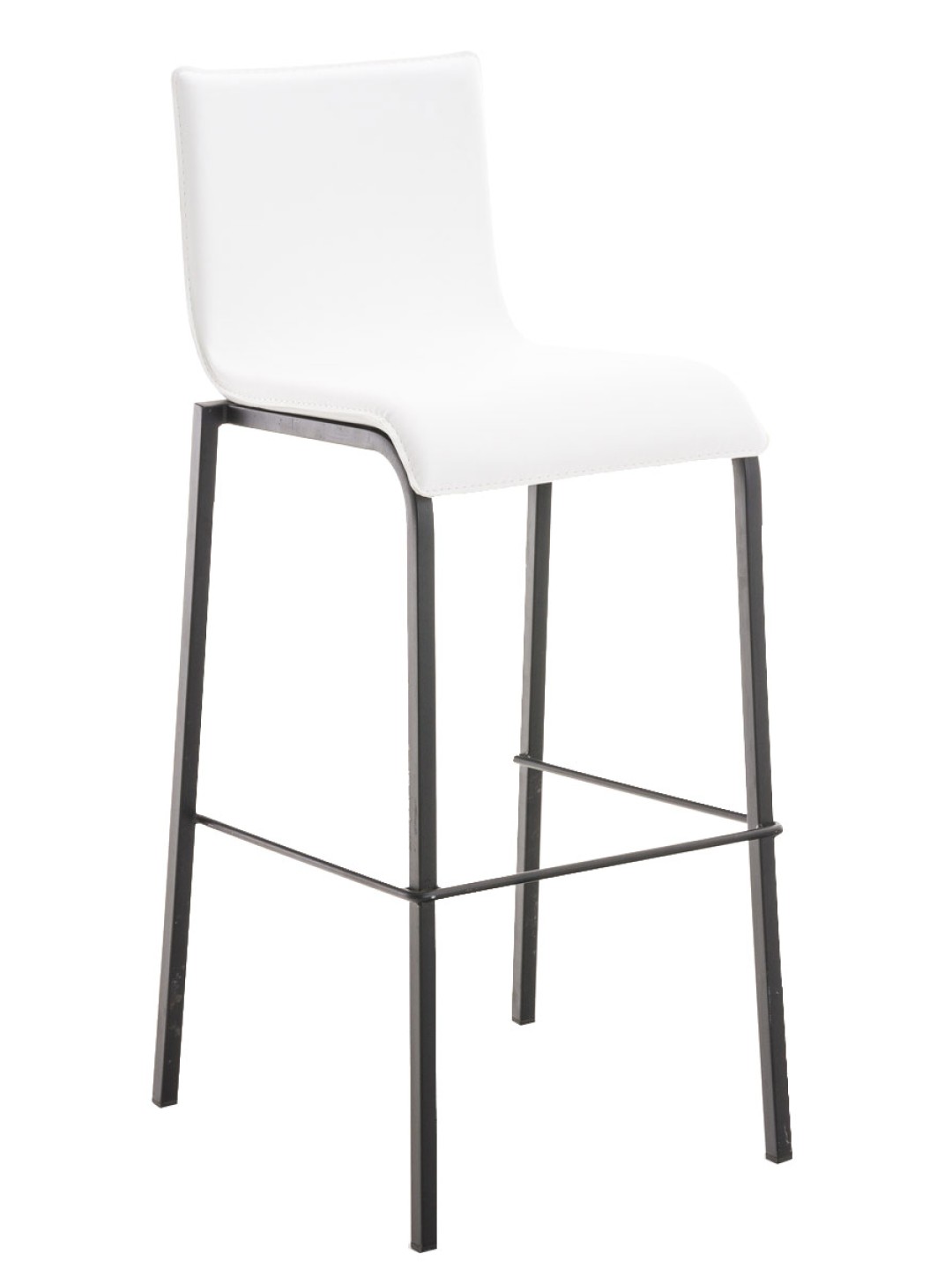 Barová stolička Avola kožená plochá B78, biela