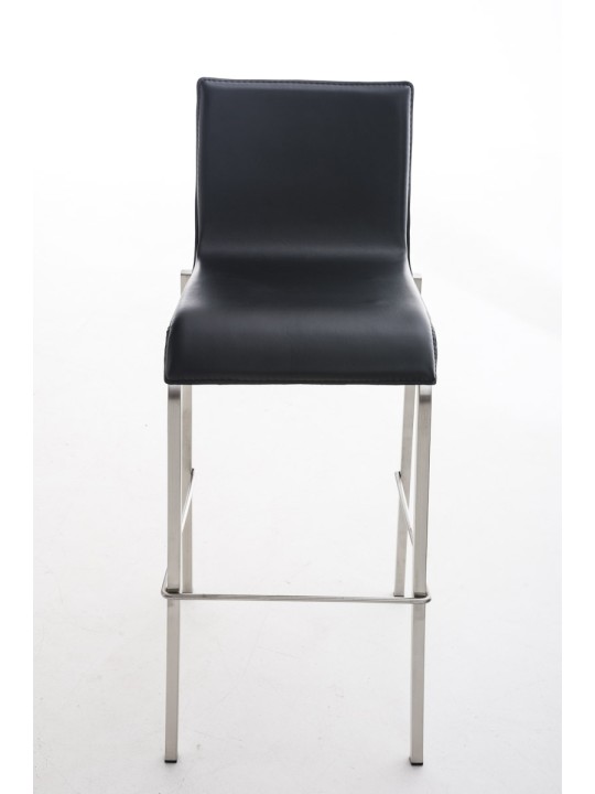 Barová stolička Avola kožená plochá E78, čierna
