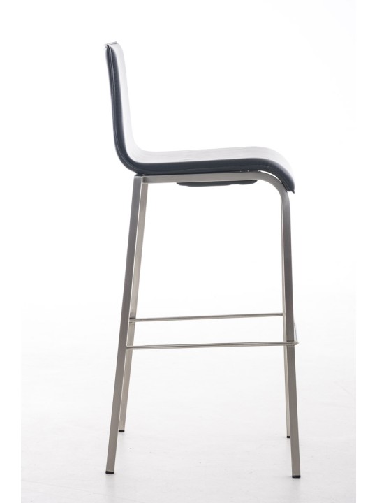 Barová stolička Avola kožená plochá E78, čierna