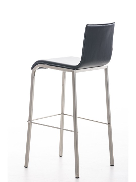 Barová stolička Avola kožená plochá E78, čierna