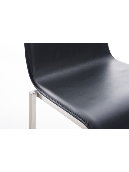 Barová stolička Avola kožená plochá E78, čierna