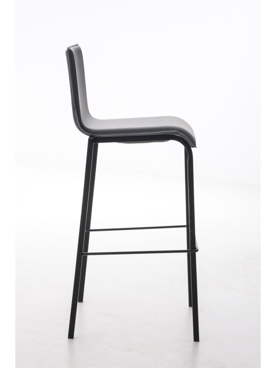 Barová stolička Avola kožená plochá B78, čierna