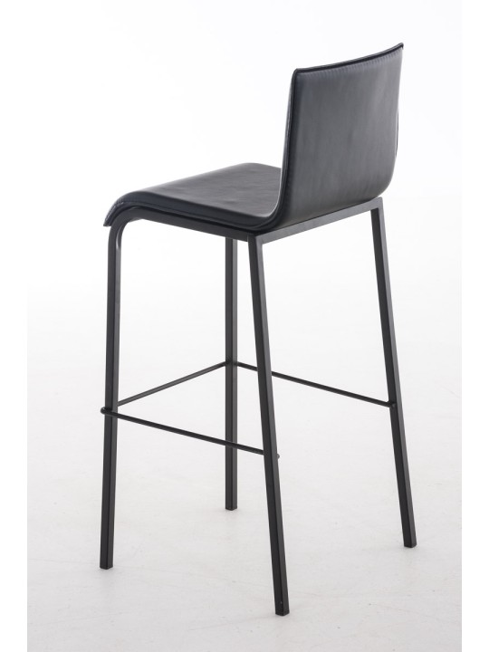 Barová stolička Avola kožená plochá B78, čierna