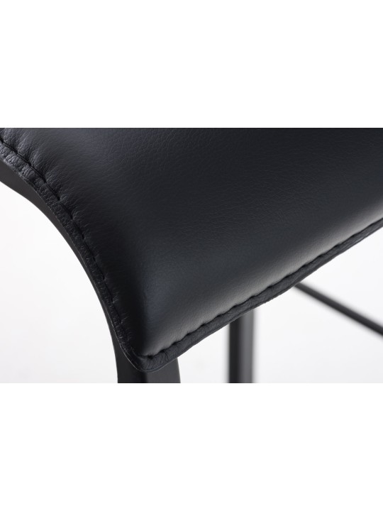 Barová stolička Avola kožená plochá B78, čierna