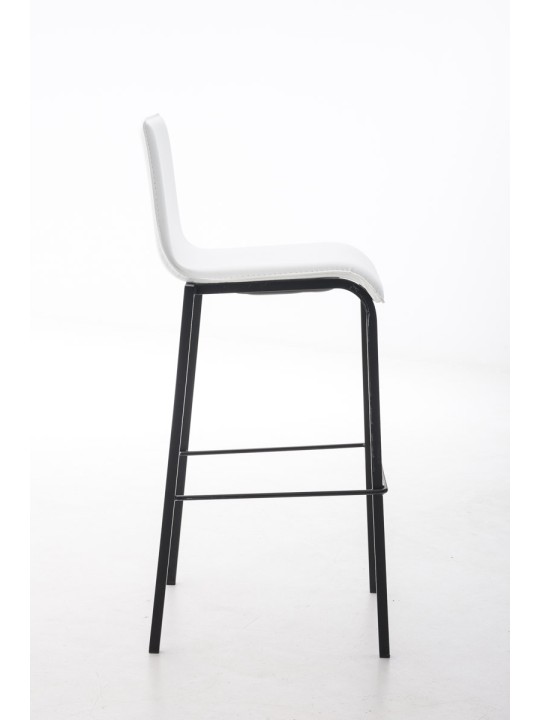 Barová stolička Avola kožená plochá B78, biela