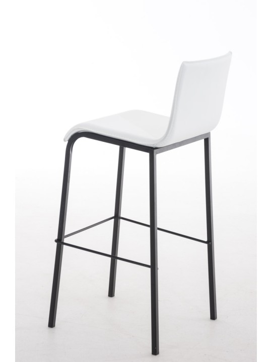 Barová stolička Avola kožená plochá B78, biela