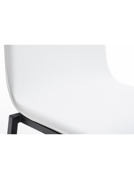 Barová stolička Avola kožená plochá B78, biela