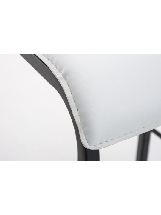 Barová stolička Avola kožená plochá B78, biela