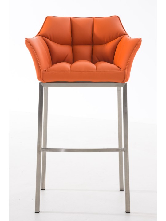 Barová stolička Damaso E so 4-nohým rámom, oranžová