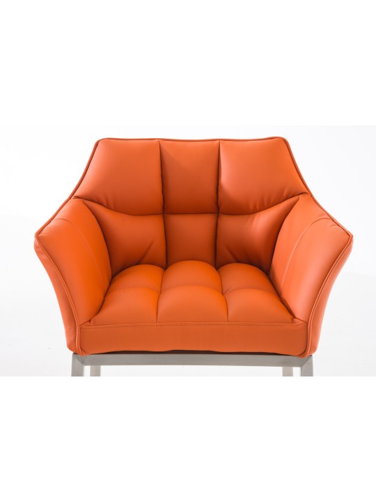 Barová stolička Damaso E so 4-nohým rámom, oranžová