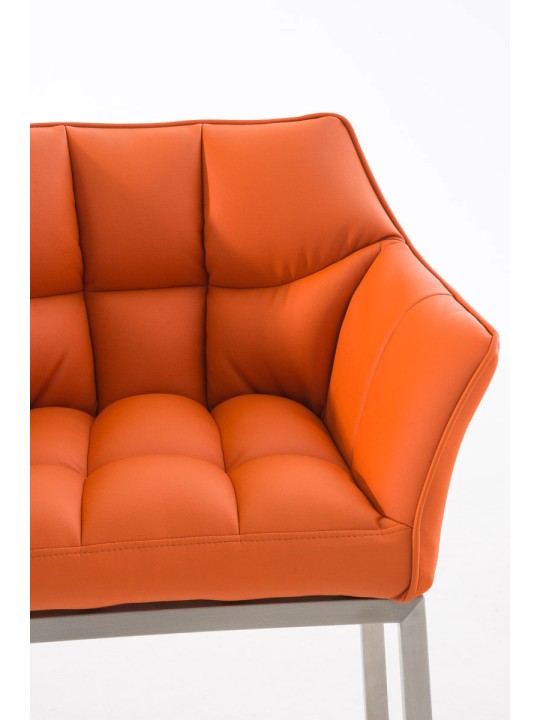 Barová stolička Damaso E so 4-nohým rámom, oranžová