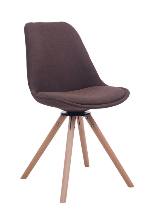 Stolička pre návštevníkov Troyes Otočná Natura Fabric Round, hnedá