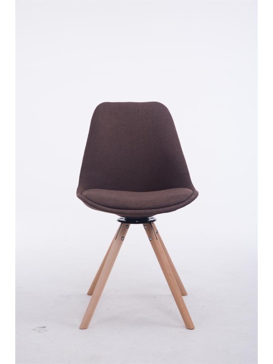 Stolička pre návštevníkov Troyes Otočná Natura Fabric Round, hnedá