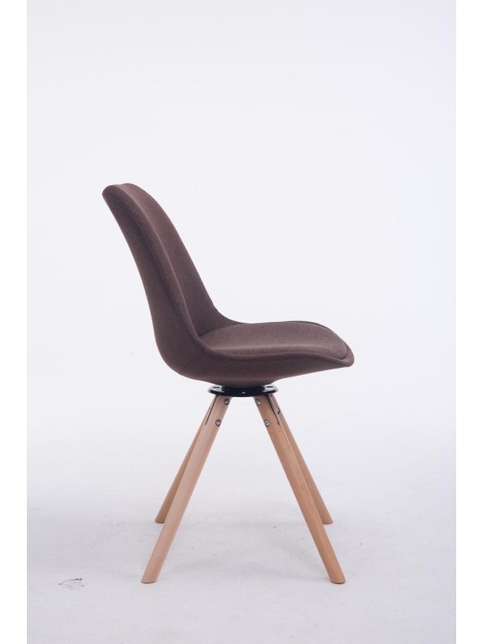Stolička pre návštevníkov Troyes Otočná Natura Fabric Round, hnedá