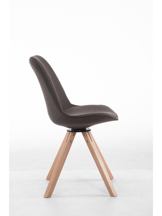 Štvorcové kreslo pre návštevníkov Troyes Otočné Natura Fabric, tmavosivá