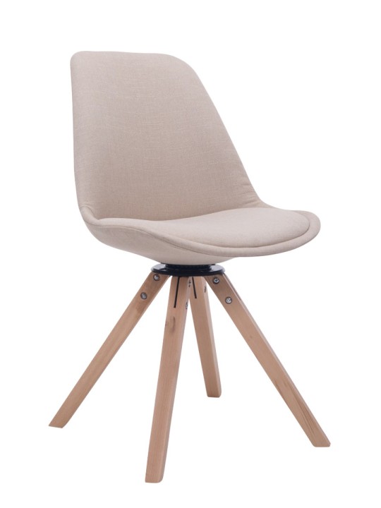 Štvorcové kreslo pre návštevníkov Troyes Otočné Natura Fabric, krémová