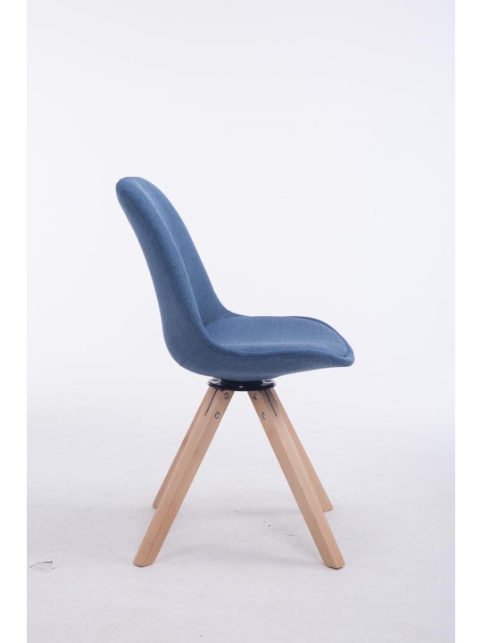 Štvorcové kreslo pre návštevníkov Troyes Otočné Natura Fabric, modrá