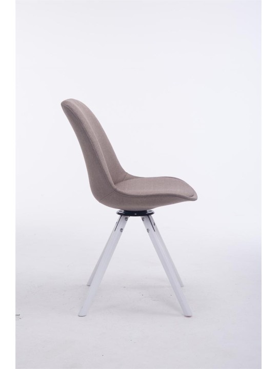 Stolička pre návštevníkov Troyes otočná tkanina okrúhla, šedohnedá