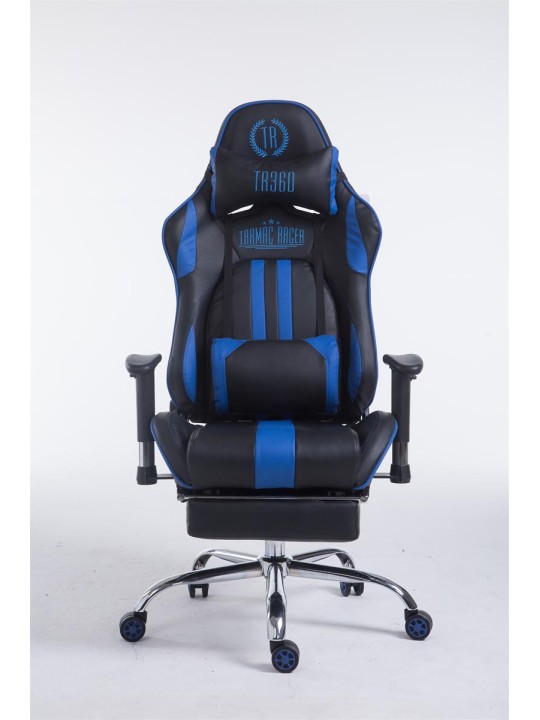 Závodná kancelárska stolička Limit s podnožkou, čierna/modrá