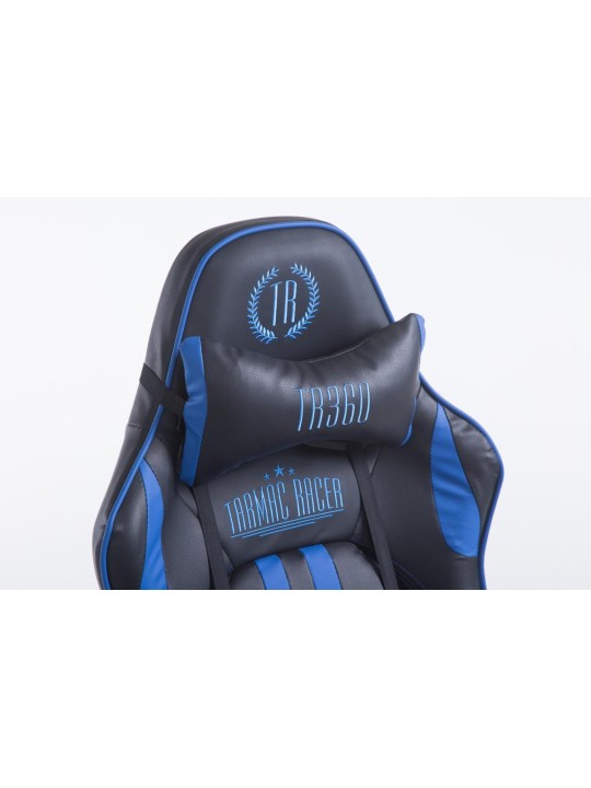 Závodná kancelárska stolička Limit s podnožkou, čierna/modrá