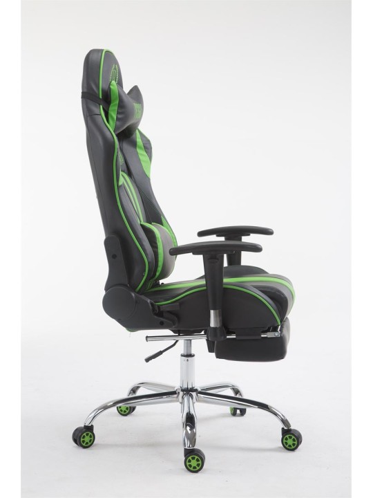 Závodná kancelárska stolička Limit s podnožkou, čierna/zelená