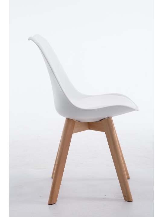 Kreslo pre návštevy Borneo V2 Natura umelá koža, biela