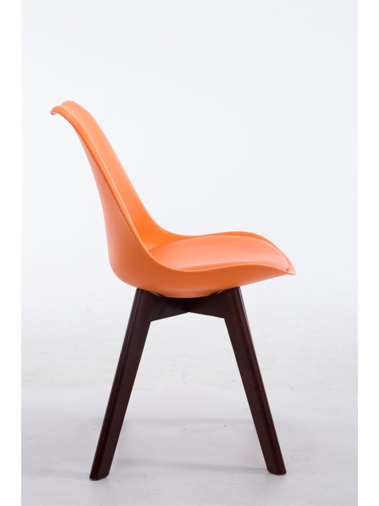 Kreslo pre návštevy Borneo V2 orech imitácia kože, oranžová